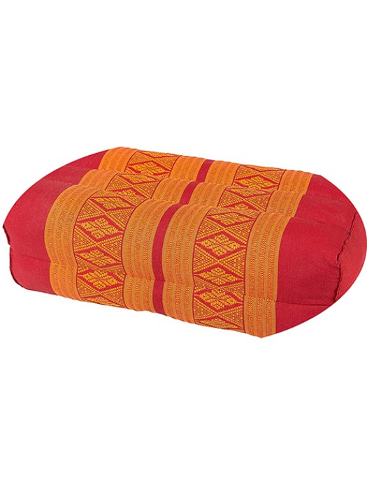 GABUR Meditation Cushion & Yoga Prop, 100 Kapok  Orange & Red.